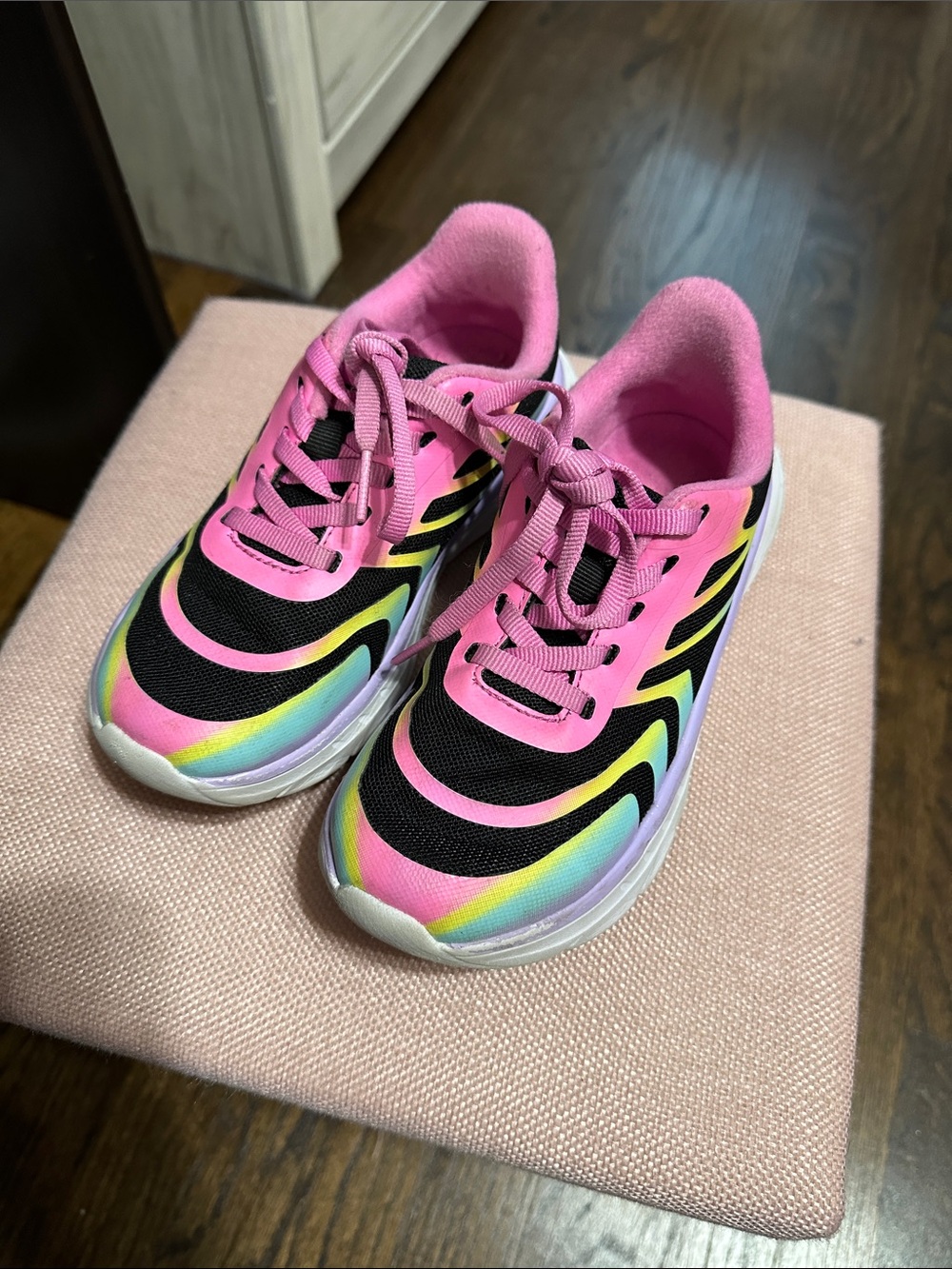 The Children's Place Pink Rainbow Trim Kids Sneakers